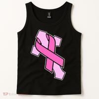 Breast Cancer Awareness Christian Pink Cross Ribbon Tank Top thumb 2