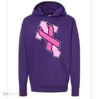 Breast Cancer Awareness Christian Pink Cross Ribbon Hoodie thumb 0