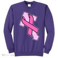 Breast Cancer Awareness Christian Pink Cross Ribbon Sweatshirt thumb 0