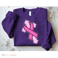 Breast Cancer Awareness Christian Pink Cross Ribbon Sweatshirt thumb 2