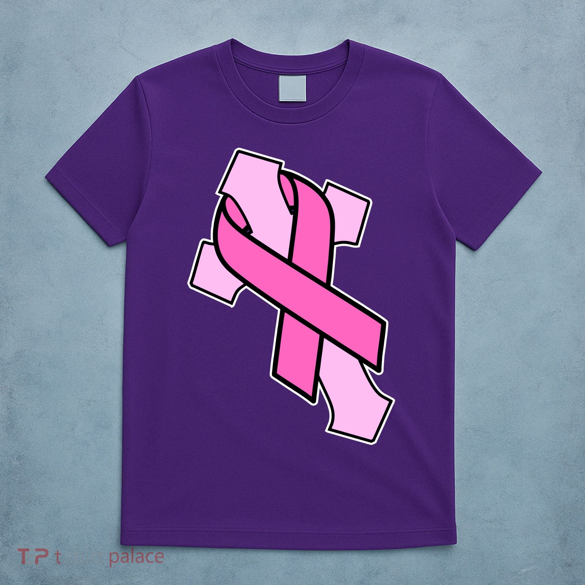 Breast Cancer Awareness Christian Pink Cross Ribbon T-Shirt