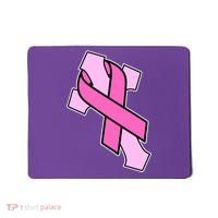 Breast Cancer Awareness Christian Pink Cross Ribbon Mousepad thumb 0