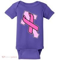 Breast Cancer Awareness Christian Pink Cross Ribbon Baby Bodysuit thumb 0