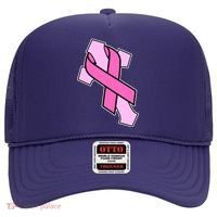 Breast Cancer Awareness Christian Pink Cross Ribbon Hat thumb 0