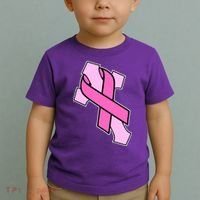 Breast Cancer Awareness Christian Pink Cross Ribbon Toddler T-Shirt thumb 2