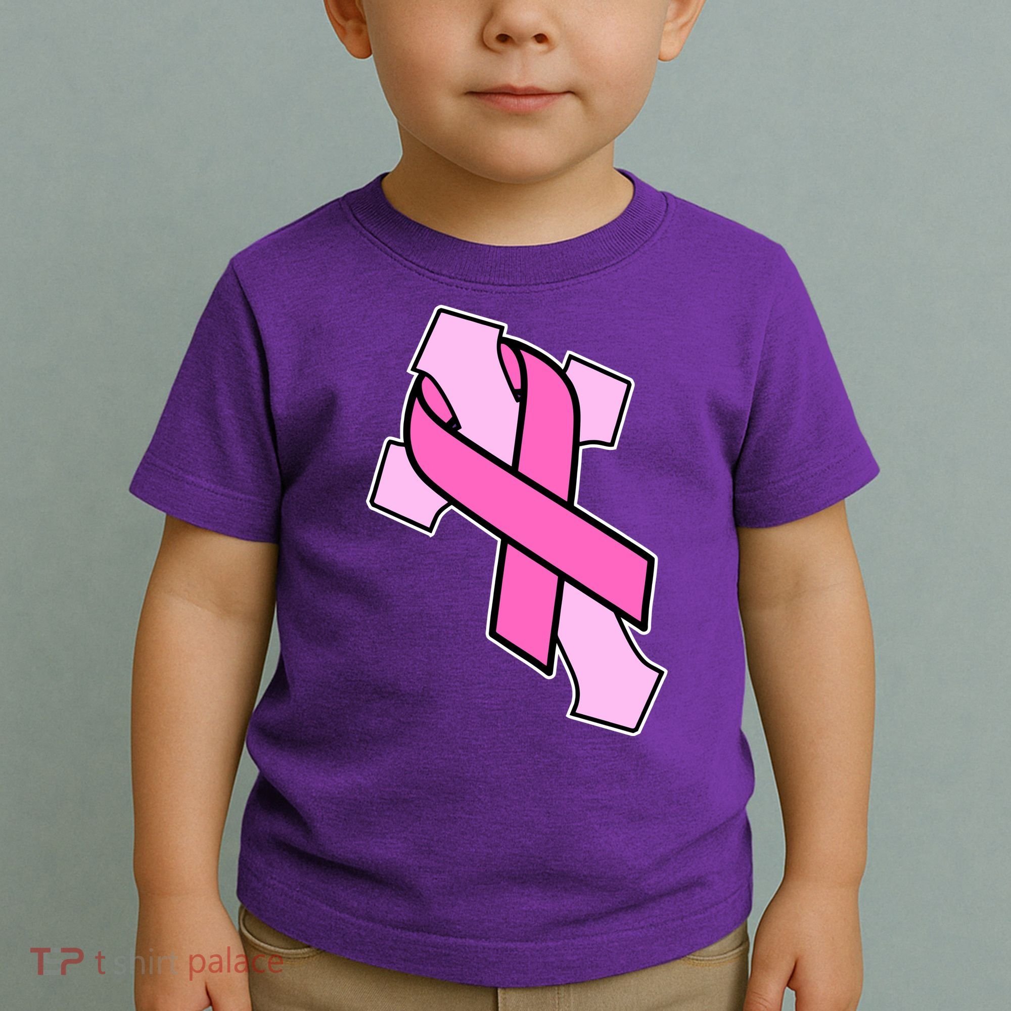 Breast Cancer Awareness Christian Pink Cross Ribbon Toddler T-Shirt