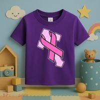 Breast Cancer Awareness Christian Pink Cross Ribbon Toddler T-Shirt thumb 3