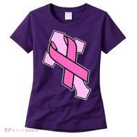 Breast Cancer Awareness Christian Pink Cross Ribbon Women's T-Shirt thumb 0