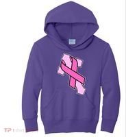 Breast Cancer Awareness Christian Pink Cross Ribbon Kids Hoodie thumb 0