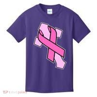 Breast Cancer Awareness Christian Pink Cross Ribbon Kids T-Shirt thumb 0