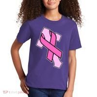 Breast Cancer Awareness Christian Pink Cross Ribbon Kids T-Shirt thumb 2