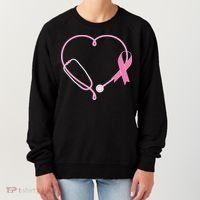 Breast Cancer Awareness Doctor Nurse Stethoscope Women's Sweatshirt thumb 0