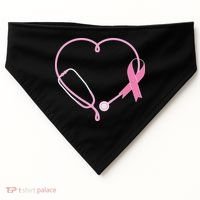 Breast Cancer Awareness Doctor Nurse Stethoscope USA-Made Doggie Bandana thumb 0