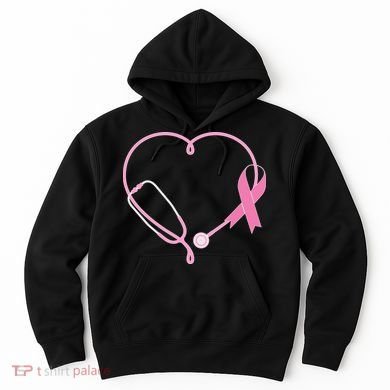 Breast Cancer Awareness Doctor Nurse Stethoscope Hoodie