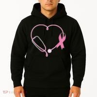 Breast Cancer Awareness Doctor Nurse Stethoscope Hoodie thumb 2