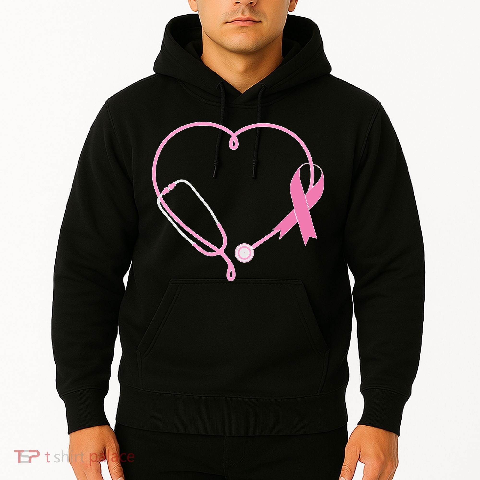 Breast Cancer Awareness Doctor Nurse Stethoscope Hoodie