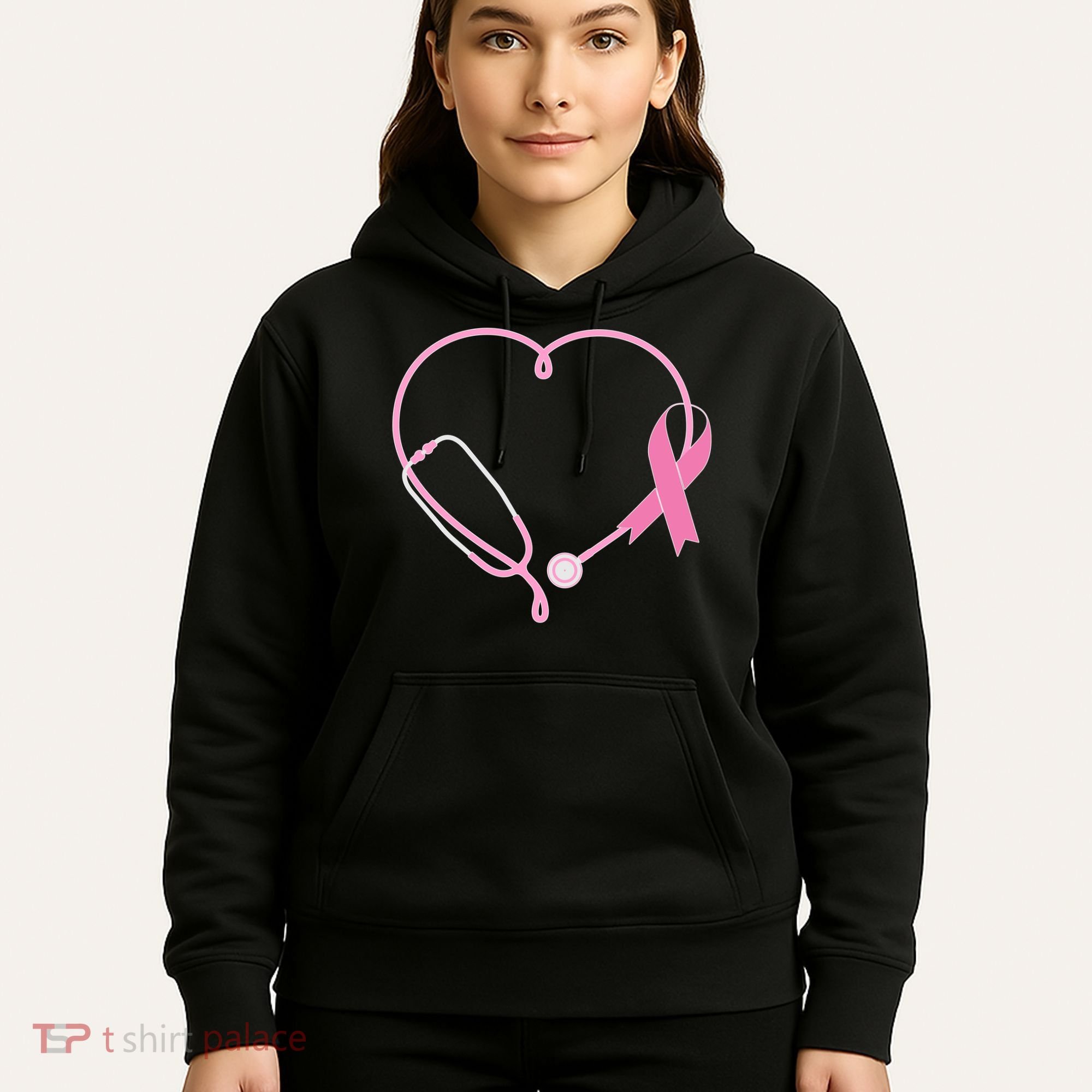 Breast Cancer Awareness Doctor Nurse Stethoscope Hoodie