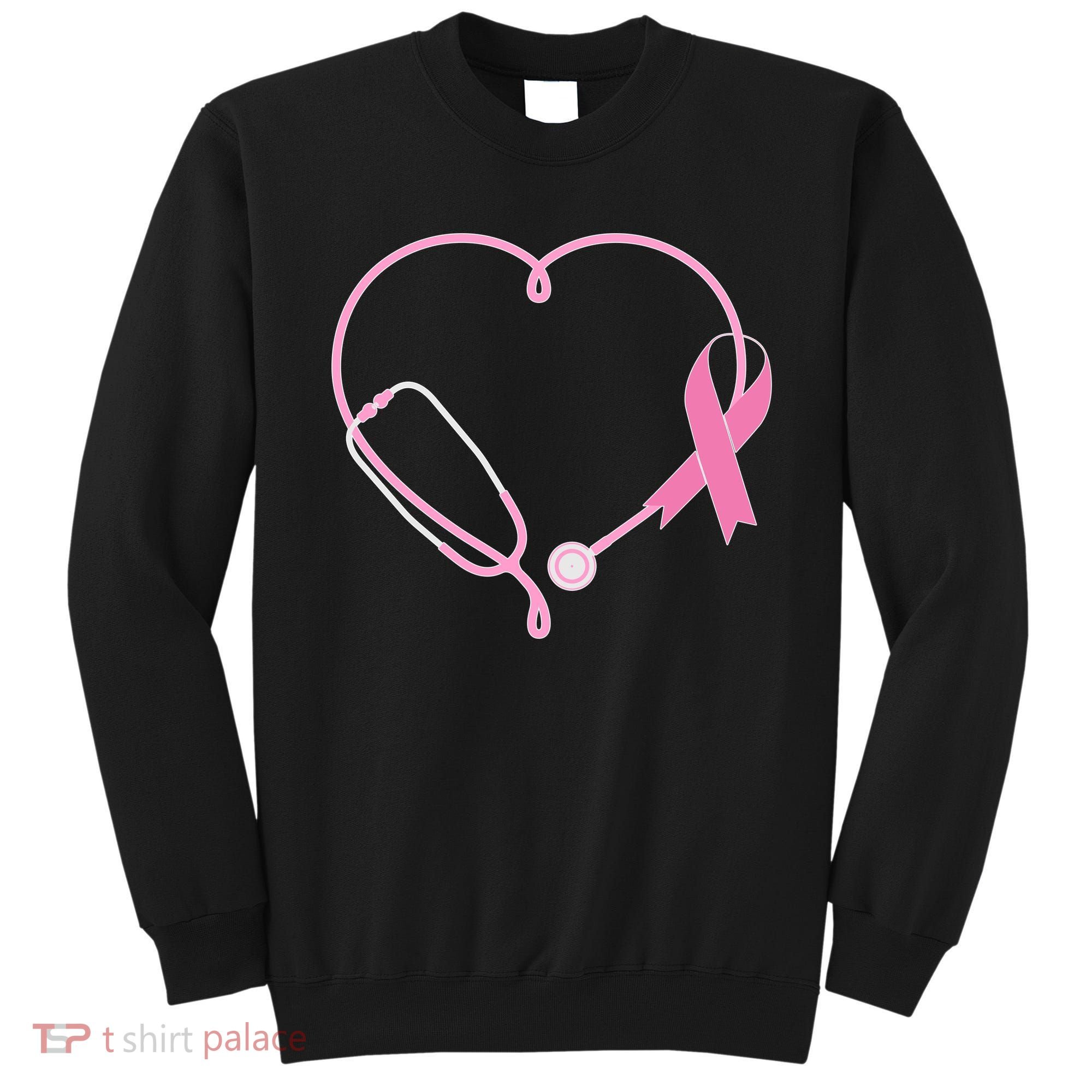 Breast Cancer Awareness Doctor Nurse Stethoscope Sweatshirt