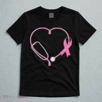 Breast Cancer Awareness Doctor Nurse Stethoscope T-Shirt thumb 5