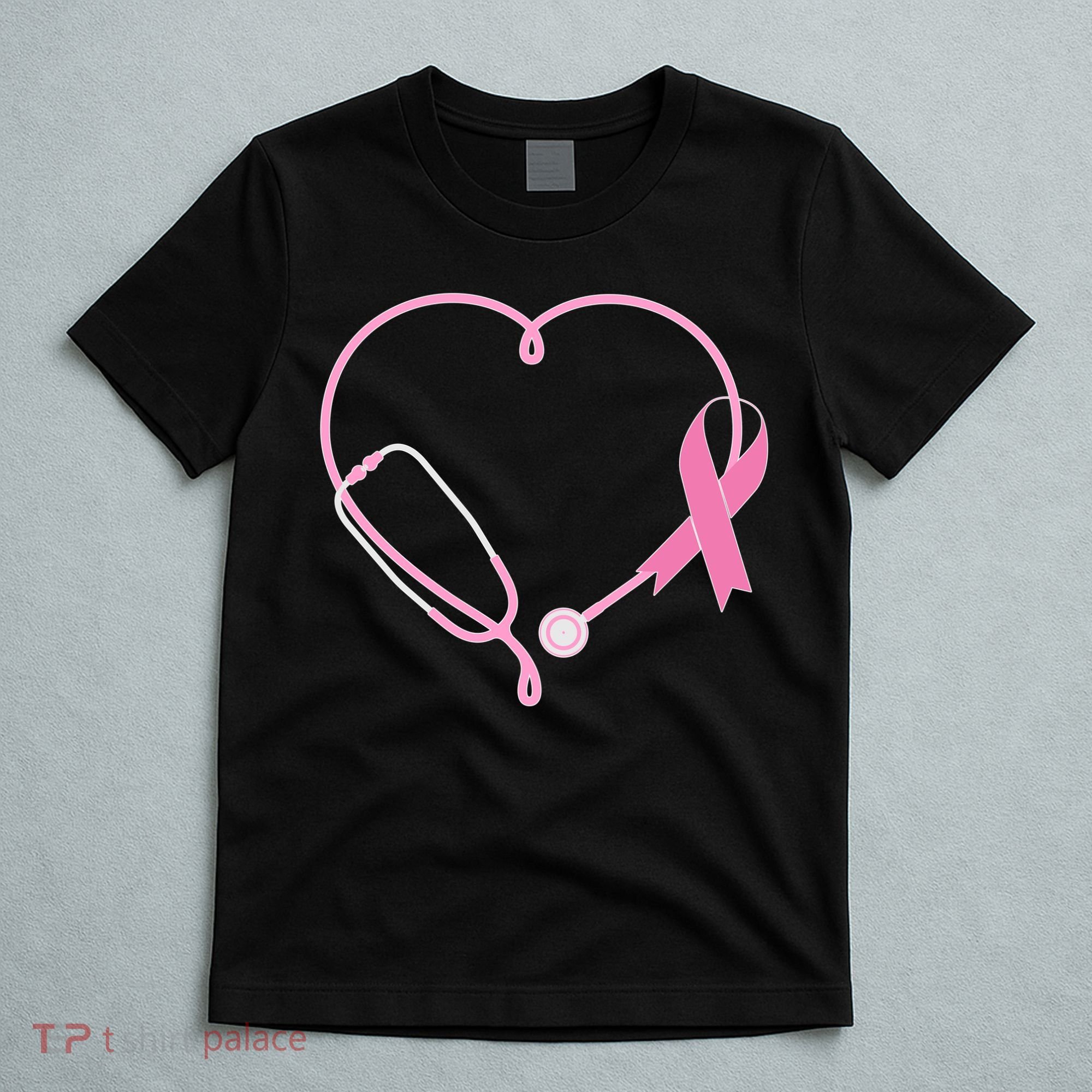 Breast Cancer Awareness Doctor Nurse Stethoscope T-Shirt