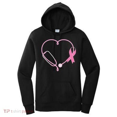 Breast Cancer Awareness Doctor Nurse Stethoscope Women's Hoodie