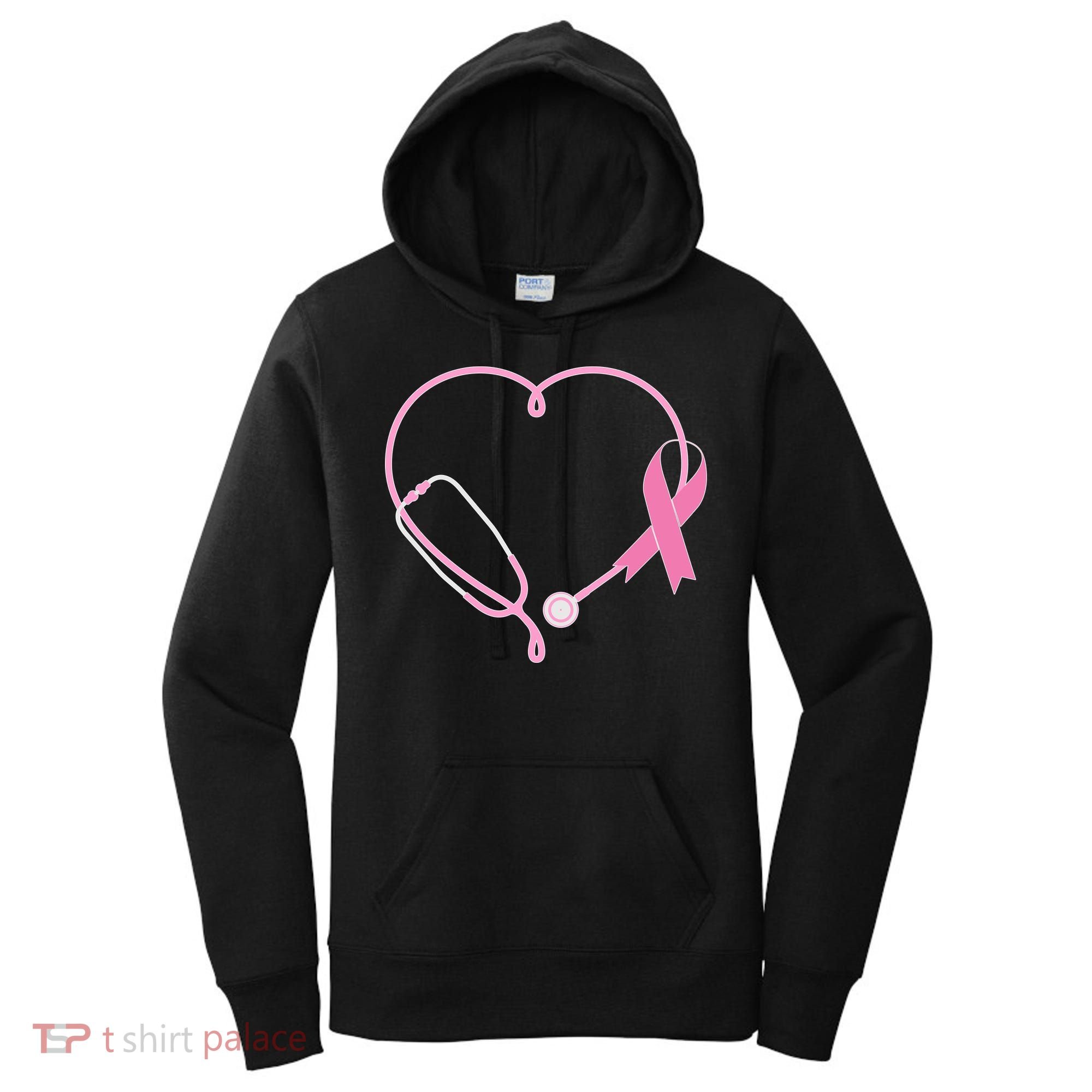 Breast Cancer Awareness Doctor Nurse Stethoscope Women's Hoodie