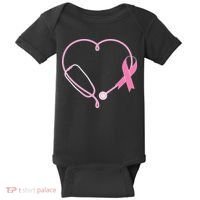 Breast Cancer Awareness Doctor Nurse Stethoscope Baby Bodysuit thumb 0