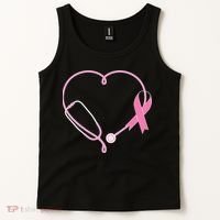 Breast Cancer Awareness Doctor Nurse Stethoscope Tank Top thumb 2