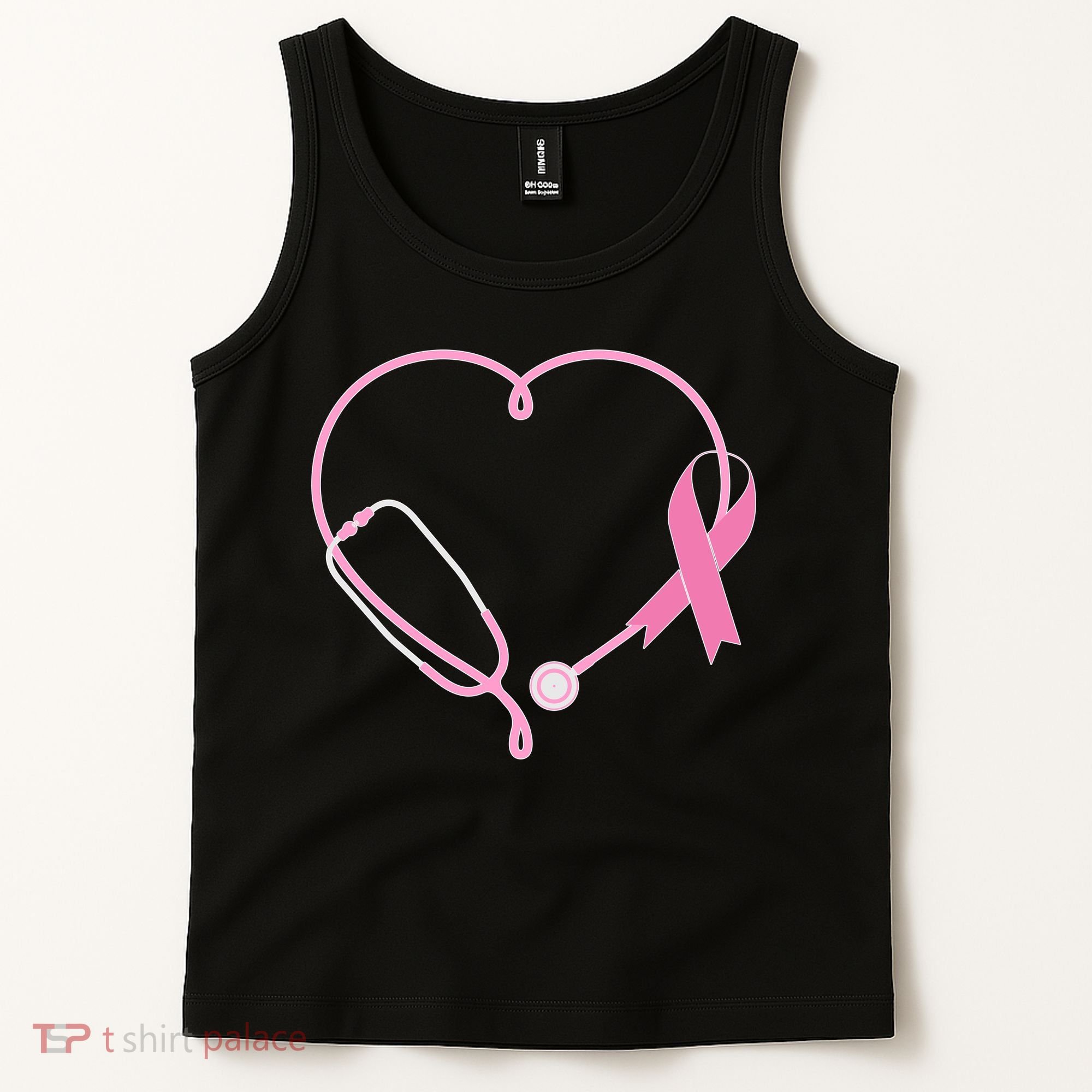 Breast Cancer Awareness Doctor Nurse Stethoscope Tank Top
