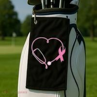 Breast Cancer Awareness Doctor Nurse Stethoscope Golf Towel thumb 2