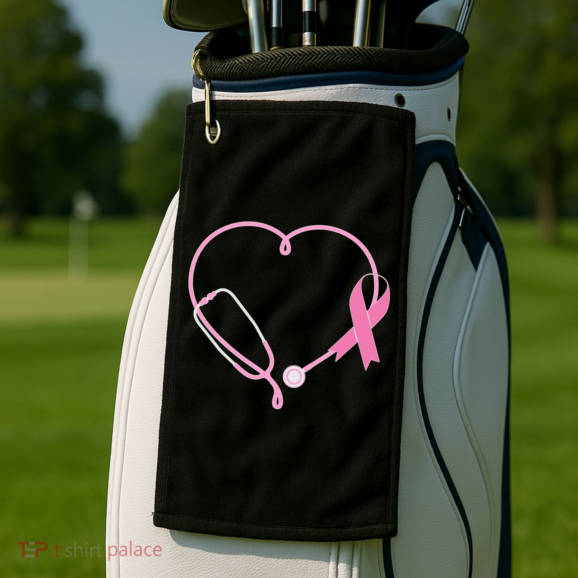 Breast Cancer Awareness Doctor Nurse Stethoscope Golf Towel