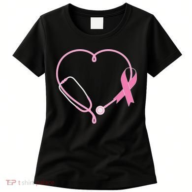 Breast Cancer Awareness Doctor Nurse Stethoscope Women's T-Shirt