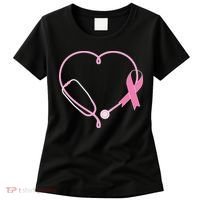 Breast Cancer Awareness Doctor Nurse Stethoscope Women's T-Shirt thumb 0