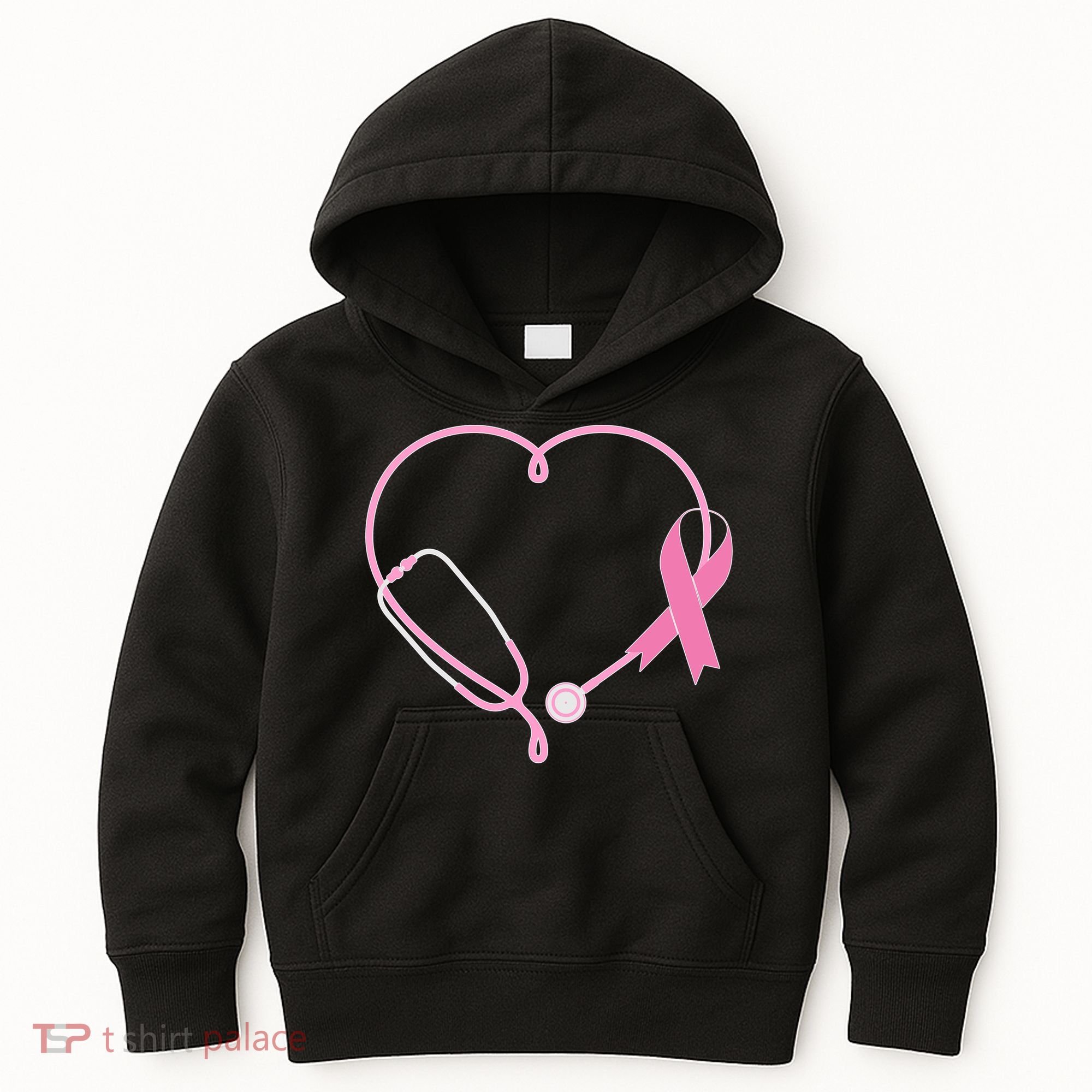 Breast Cancer Awareness Doctor Nurse Stethoscope Kids Hoodie