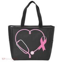 Breast Cancer Awareness Doctor Nurse Stethoscope Tote Bag thumb 0