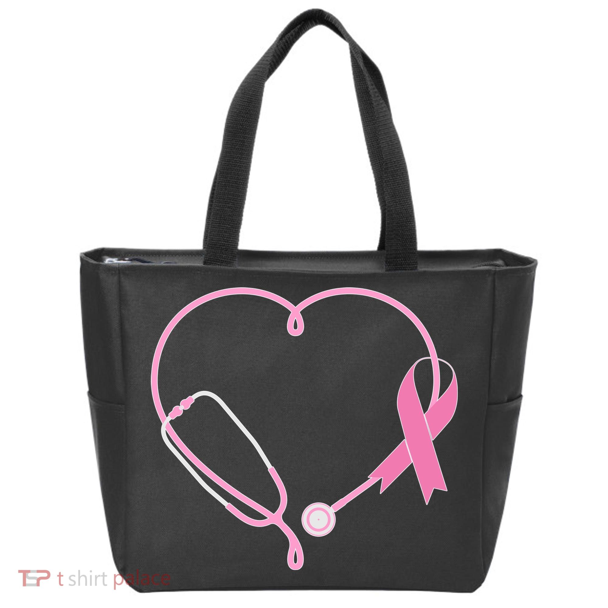 Breast Cancer Awareness Doctor Nurse Stethoscope Tote Bag