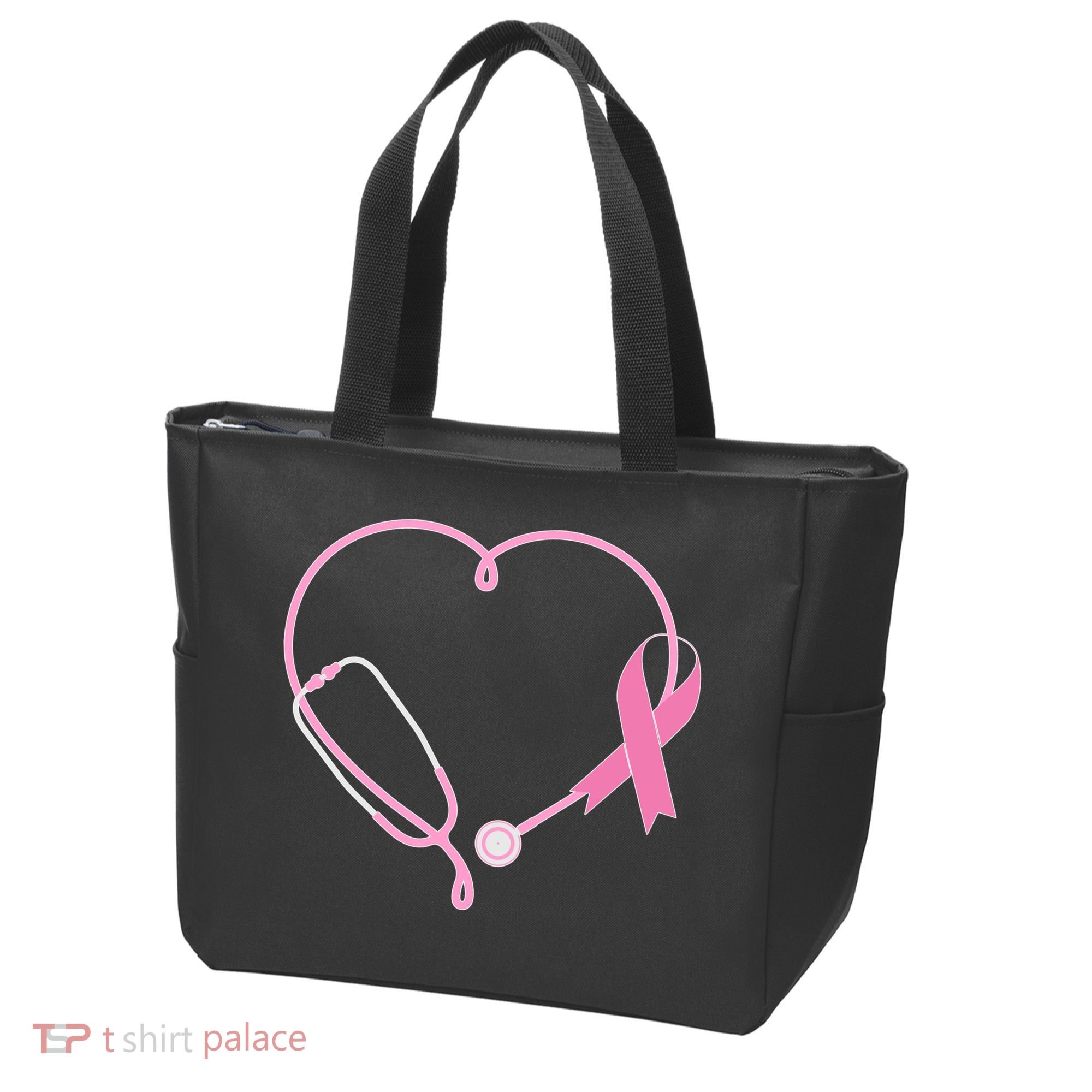 Breast Cancer Awareness Doctor Nurse Stethoscope Tote Bag