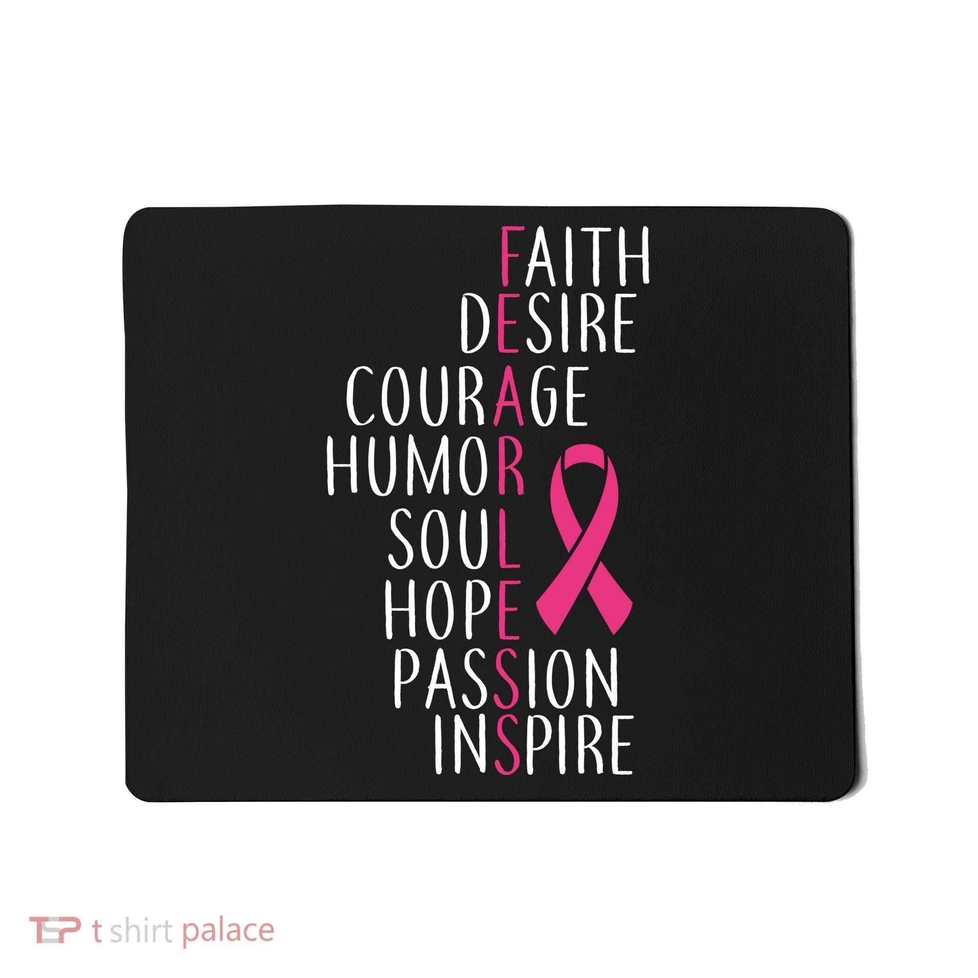 Breast Cancer Awareness Fearless Faith Mousepad