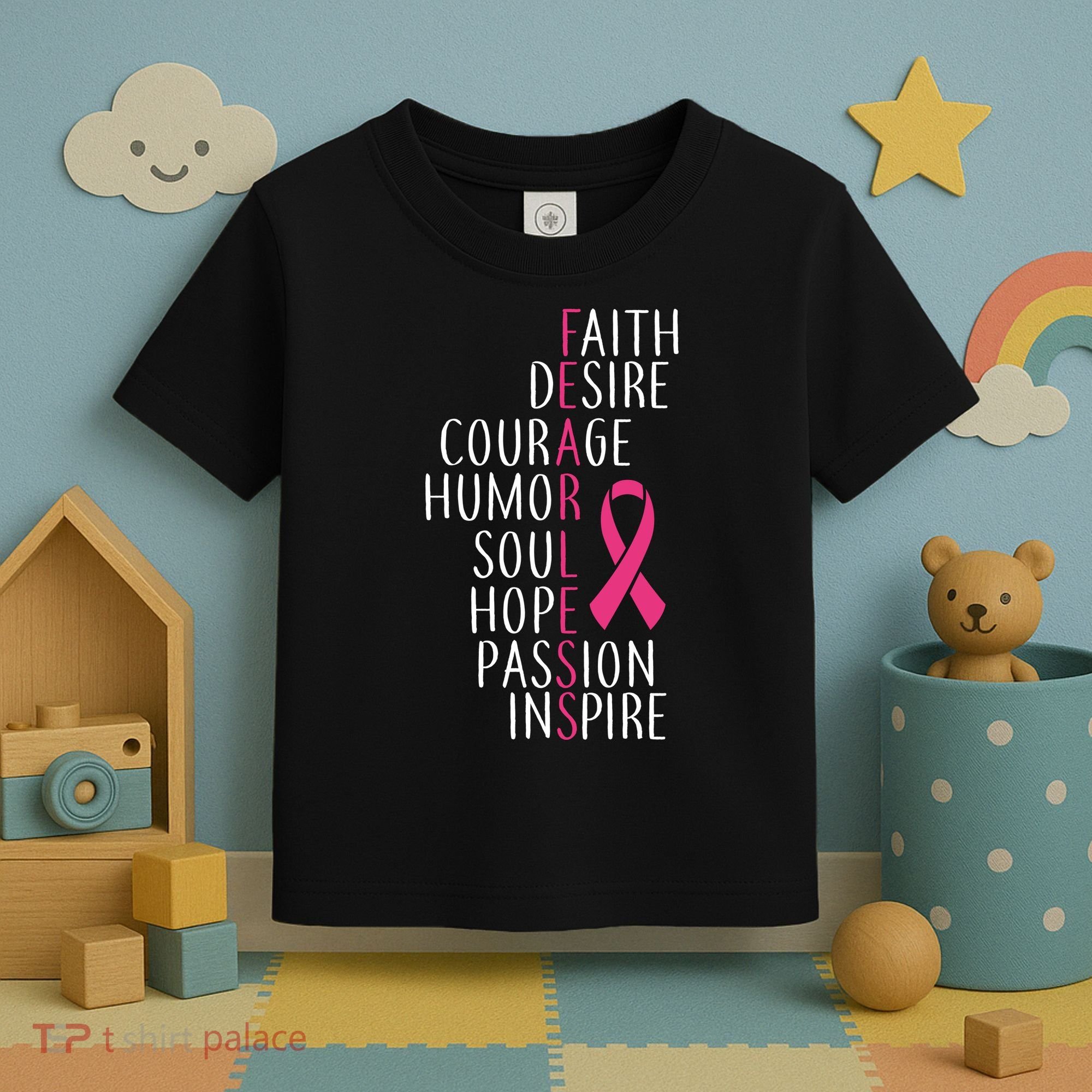 Breast Cancer Awareness Fearless Faith Toddler T-Shirt