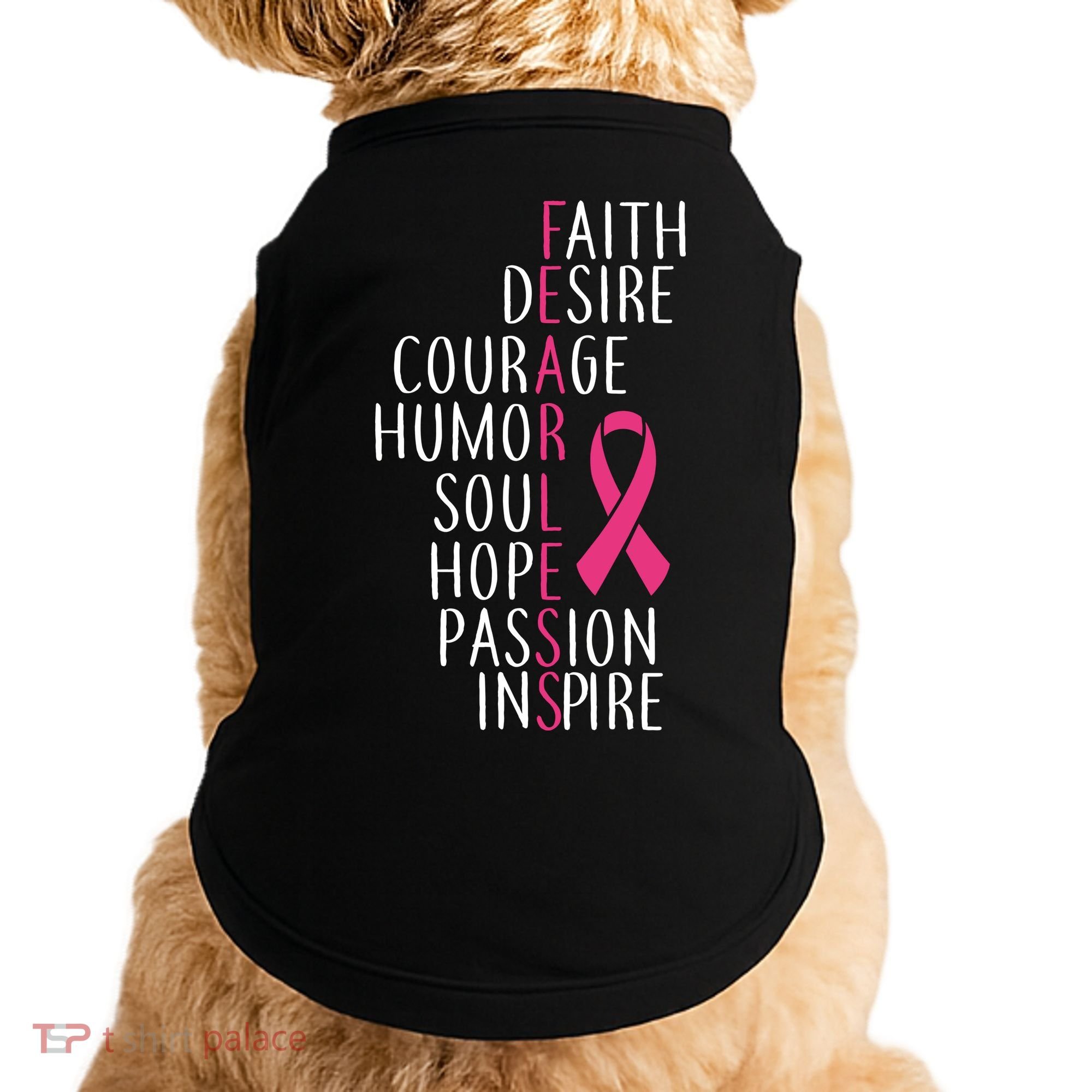 Breast Cancer Awareness Fearless Quote Doggie Tank