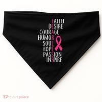 Breast Cancer Awareness Fearless Quote USA-Made Doggie Bandana thumb 0