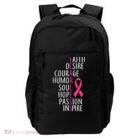 Breast Cancer Awareness Fearless Quote Backpack thumb 0