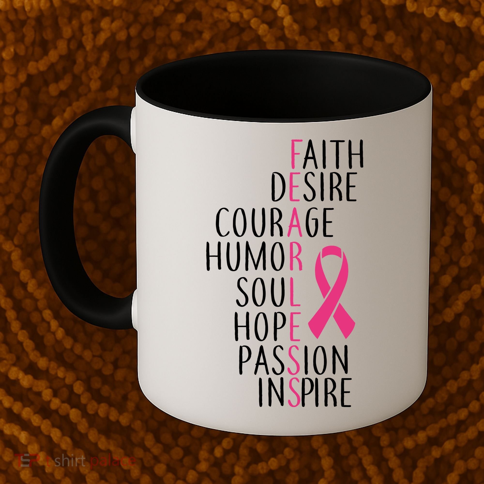 Breast Cancer Awareness Fearless Quote Coffee Mug