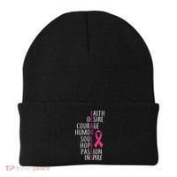 Breast Cancer Awareness Fearless Quote Beanie thumb 0