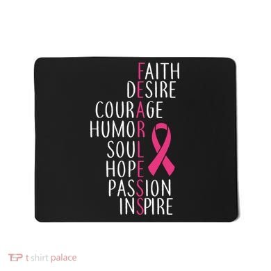 Breast Cancer Awareness Fearless Quote Mousepad