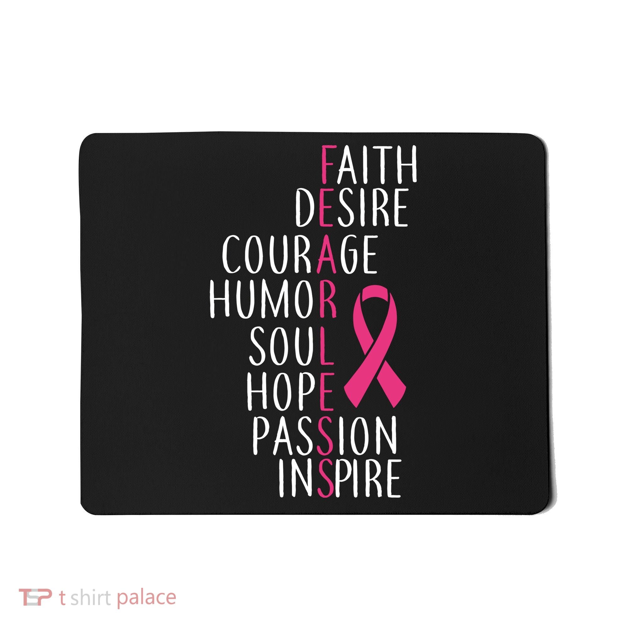 Breast Cancer Awareness Fearless Quote Mousepad