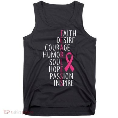 Breast Cancer Awareness Fearless Quote Tank Top