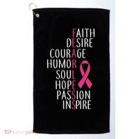 Breast Cancer Awareness Fearless Quote Golf Towel thumb 0