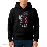 Breast Cancer Awareness Fearless Quote Kids Hoodie thumb 4