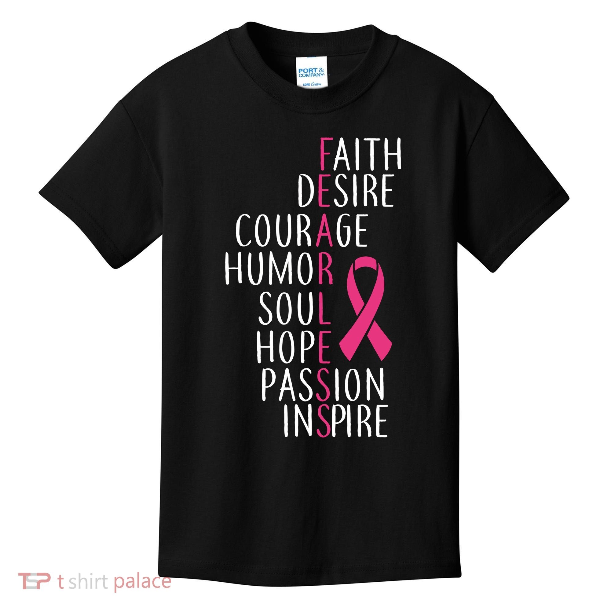 Breast Cancer Awareness Fearless Quote Kids T-Shirt